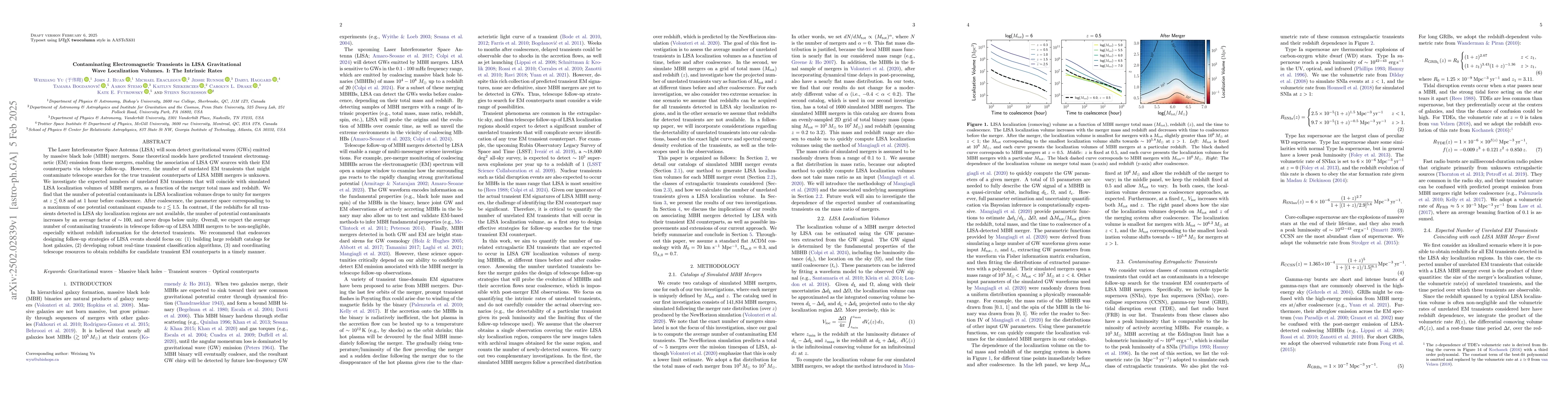 Thumbnail for Contaminating Electromagnetic Transients in LISA Gravitational Wave
  Localization Volumes. I: The Intrinsic Rates