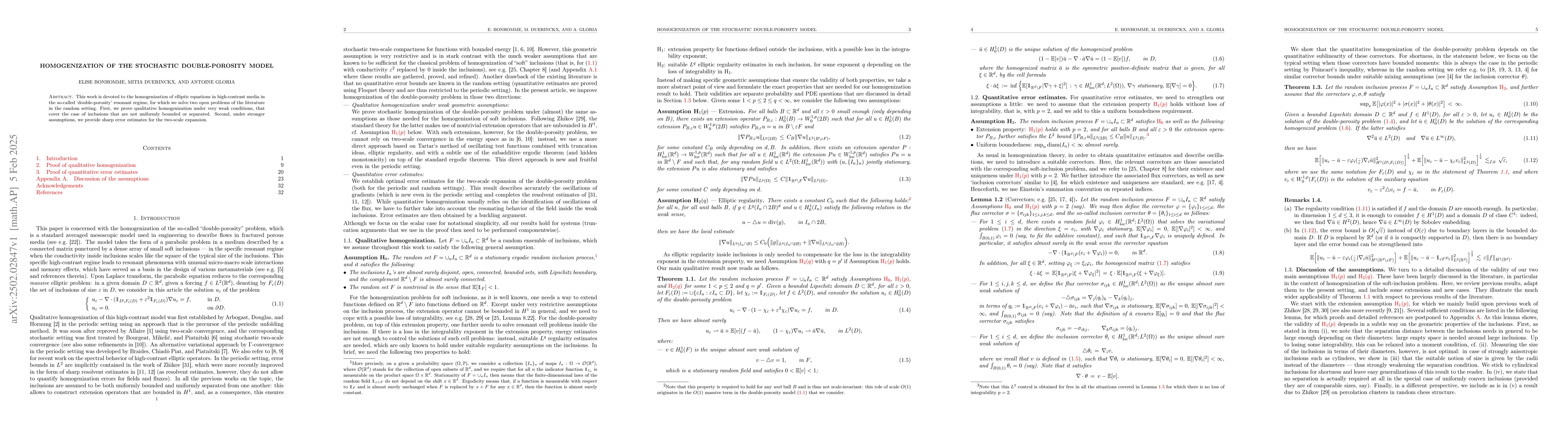 Thumbnail for Homogenization of the stochastic double-porosity model