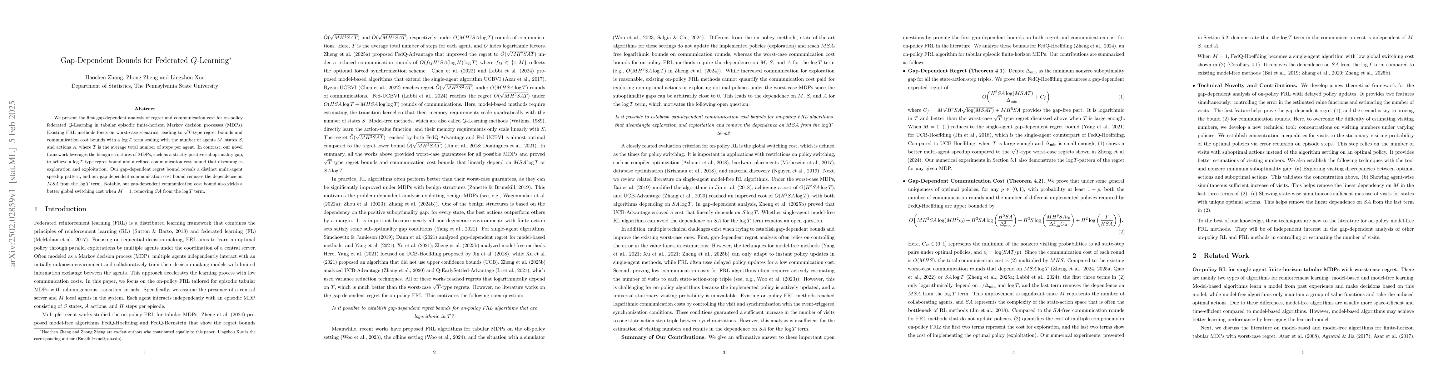 Thumbnail for Gap-Dependent Bounds for Federated $Q$-learning