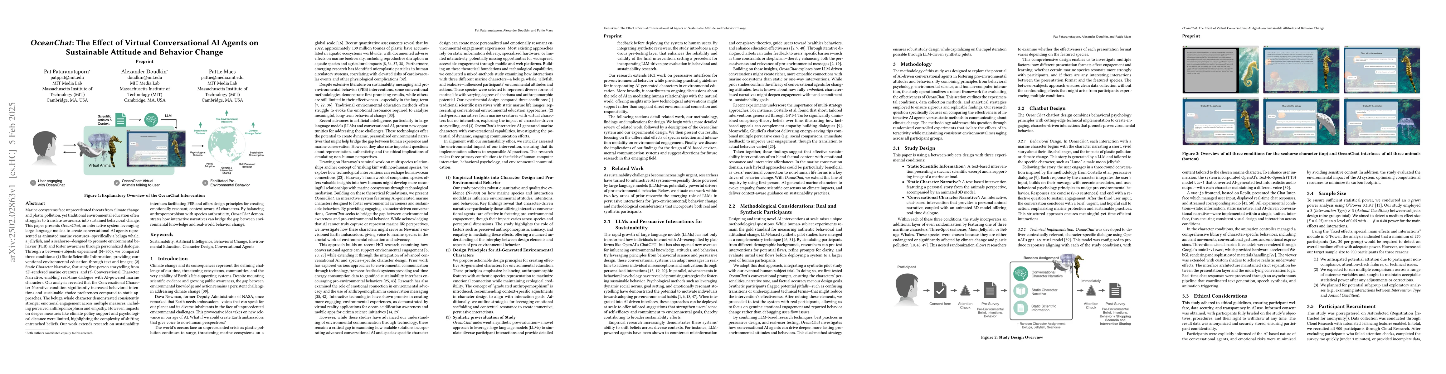 Thumbnail for OceanChat: The Effect of Virtual Conversational AI Agents on Sustainable
  Attitude and Behavior Change