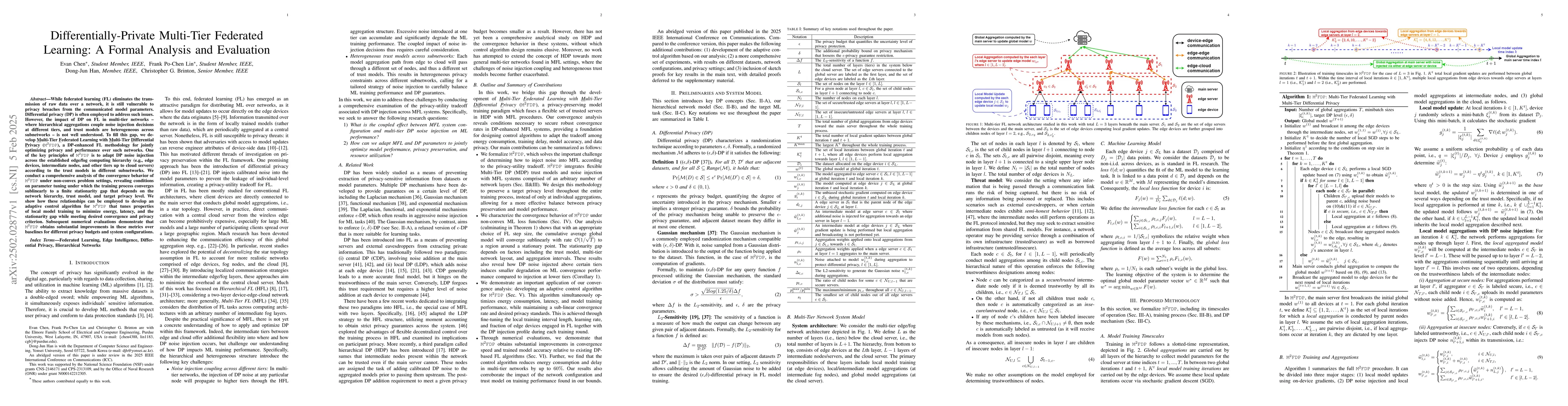 Thumbnail for Differentially-Private Multi-Tier Federated Learning: A Formal Analysis
  and Evaluation