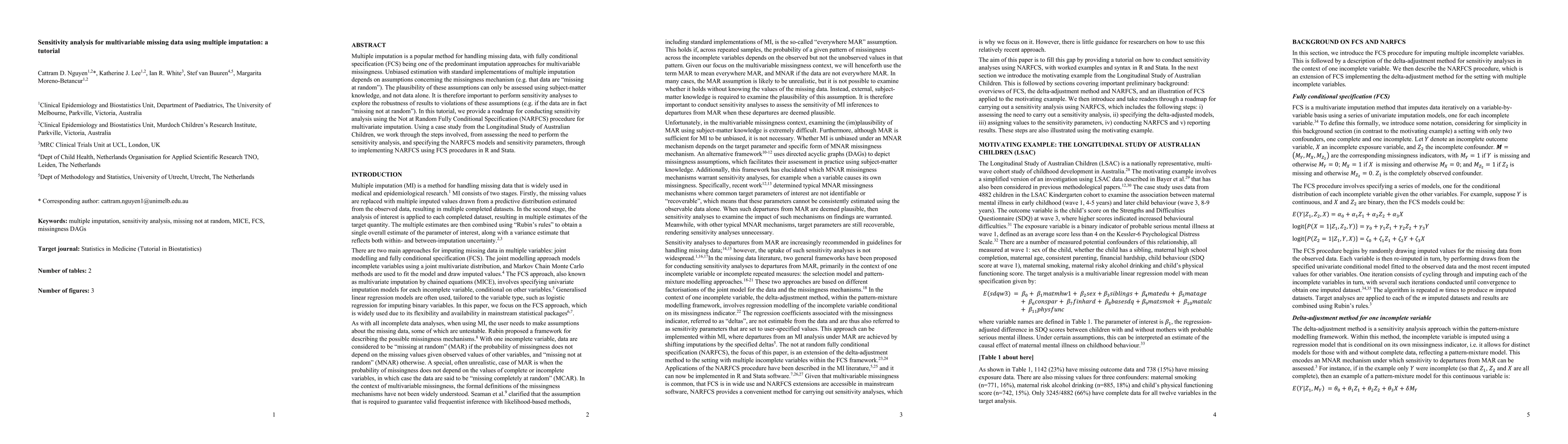 Thumbnail for Sensitivity analysis for multivariable missing data using multiple
  imputation: a tutorial