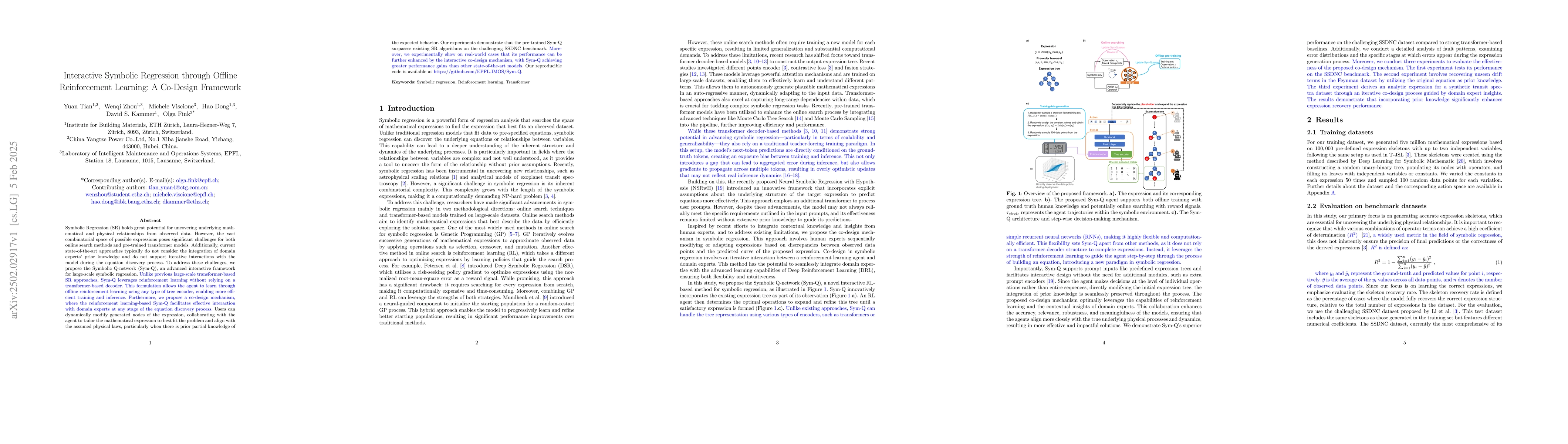 Thumbnail for Interactive Symbolic Regression through Offline Reinforcement Learning:
  A Co-Design Framework