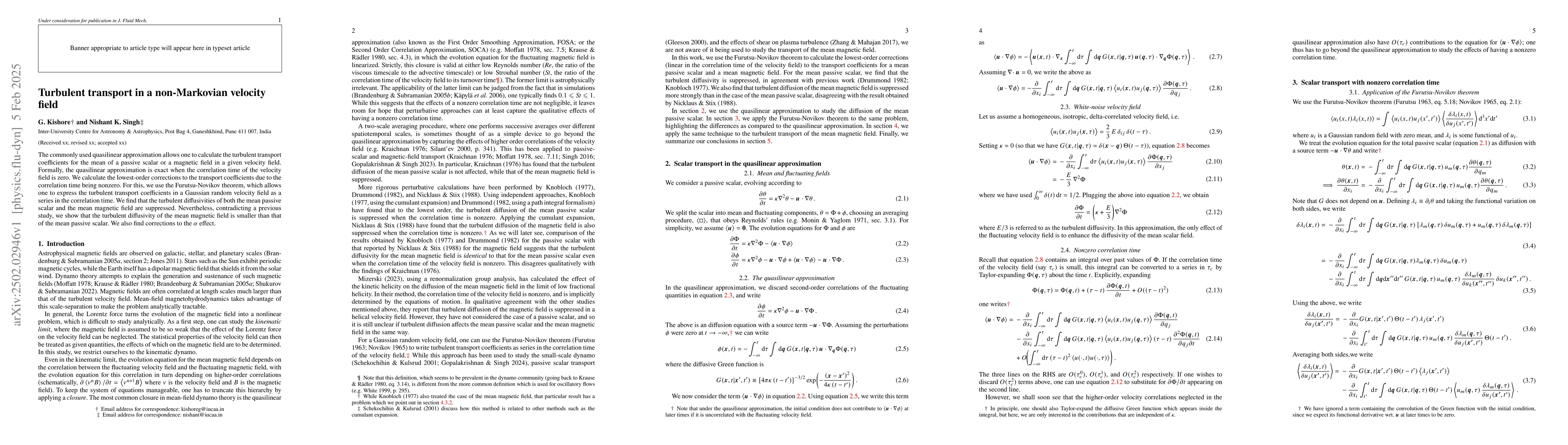 Thumbnail for Turbulent transport in a non-Markovian velocity field