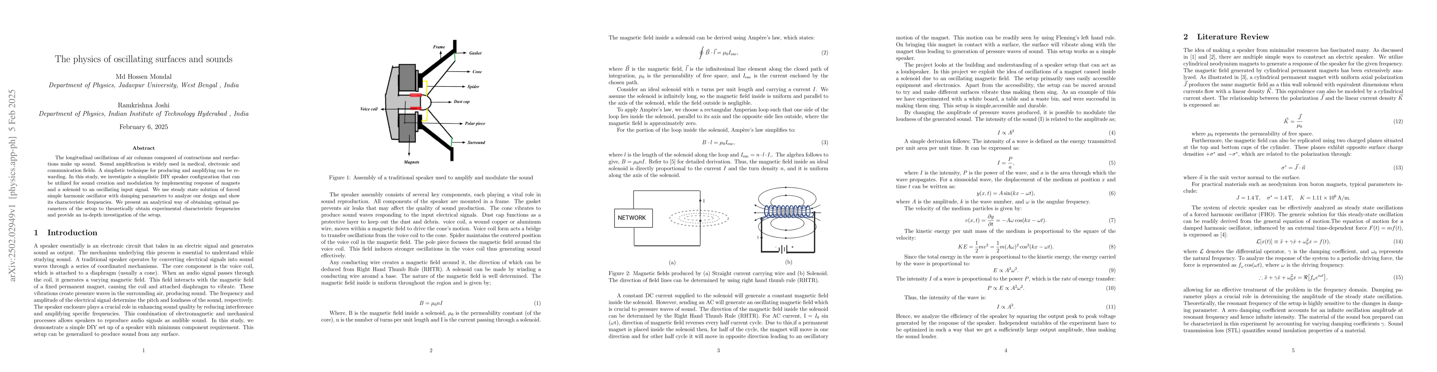 Thumbnail for The physics of oscillating surfaces and sounds