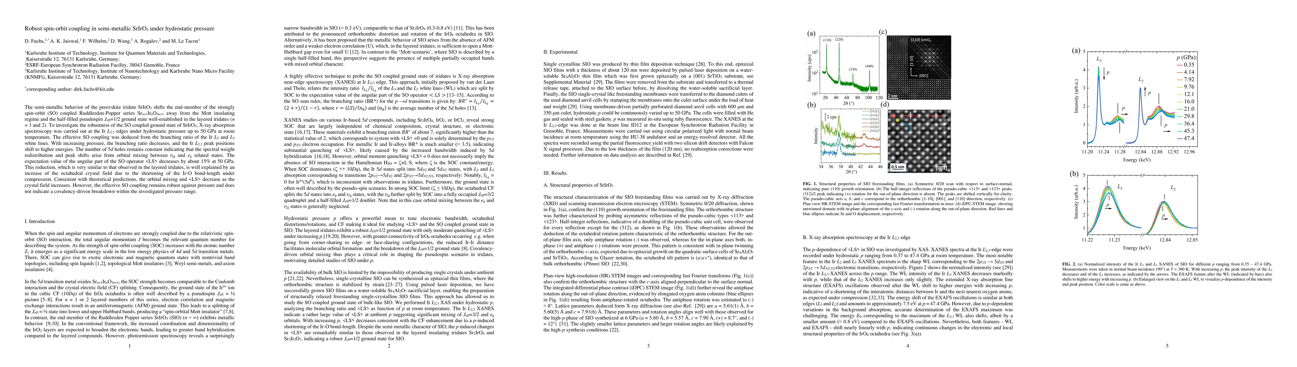 Thumbnail for Robust spin-orbit coupling in semi-metallic SrIrO3 under hydrostatic
  pressure
