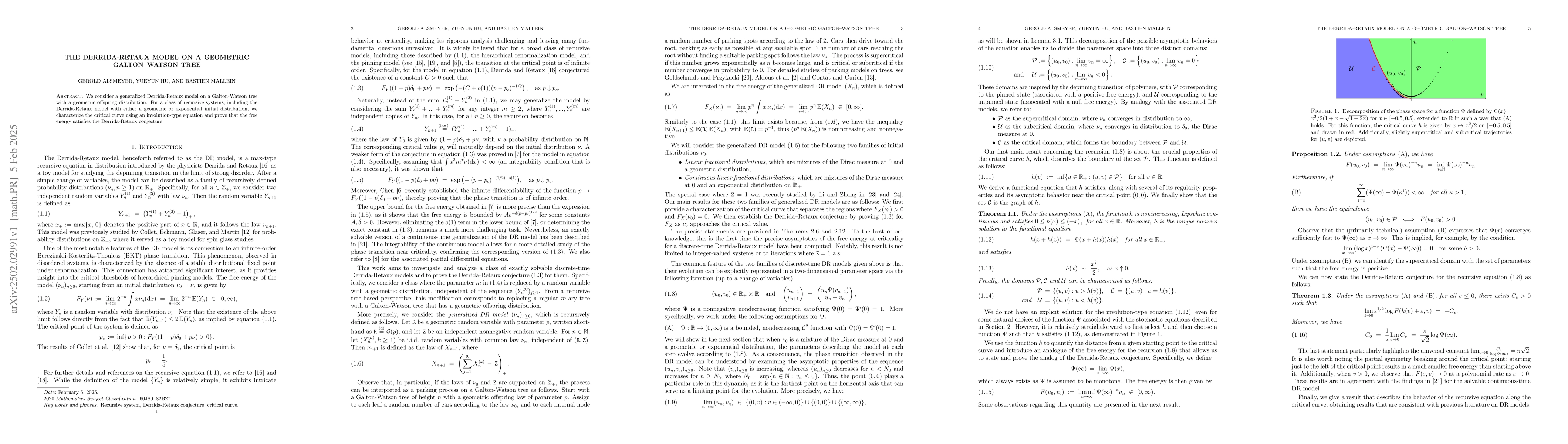 Thumbnail for The Derrida-Retaux model on a geometric Galton-Watson tree