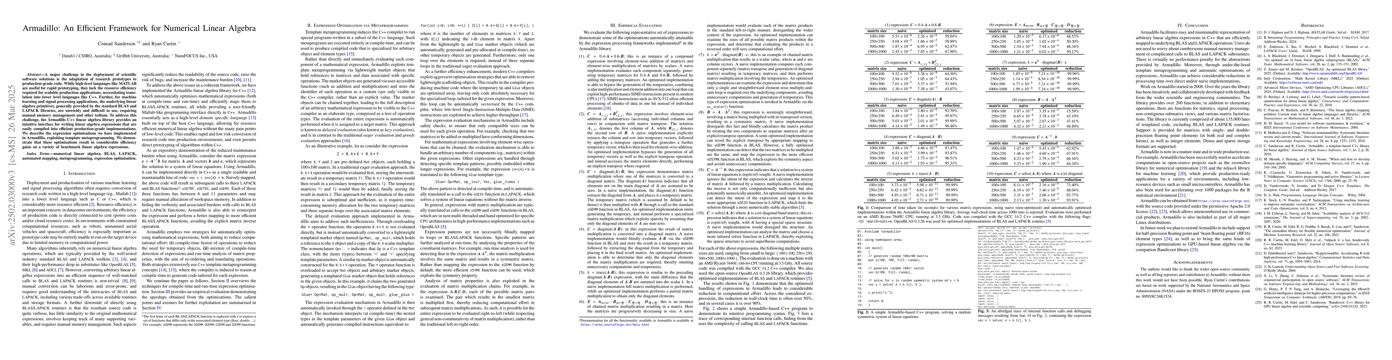 Thumbnail for Armadillo: An Efficient Framework for Numerical Linear Algebra