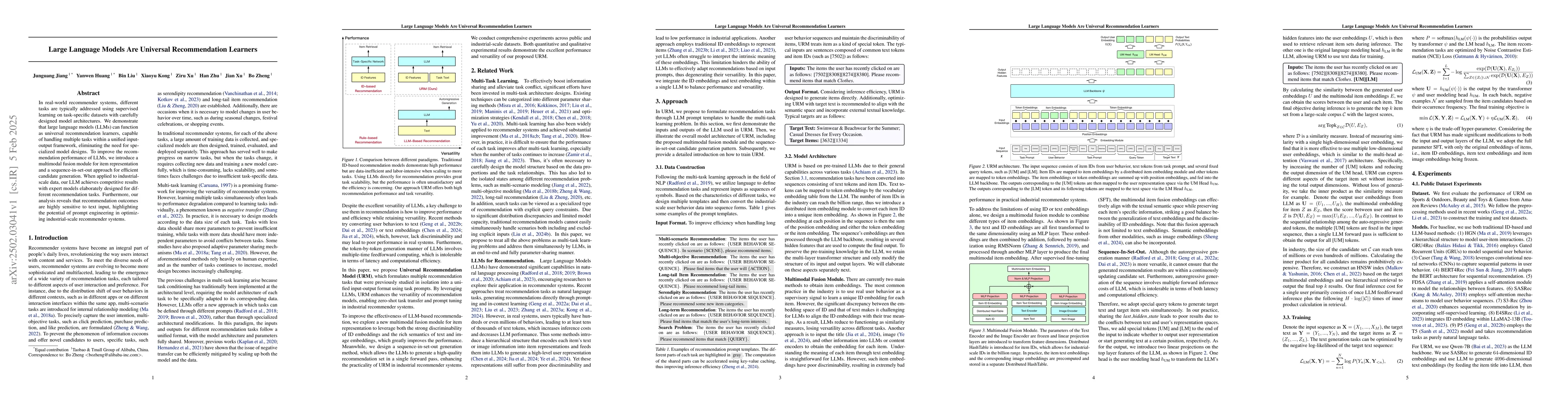 Thumbnail for Large Language Models Are Universal Recommendation Learners