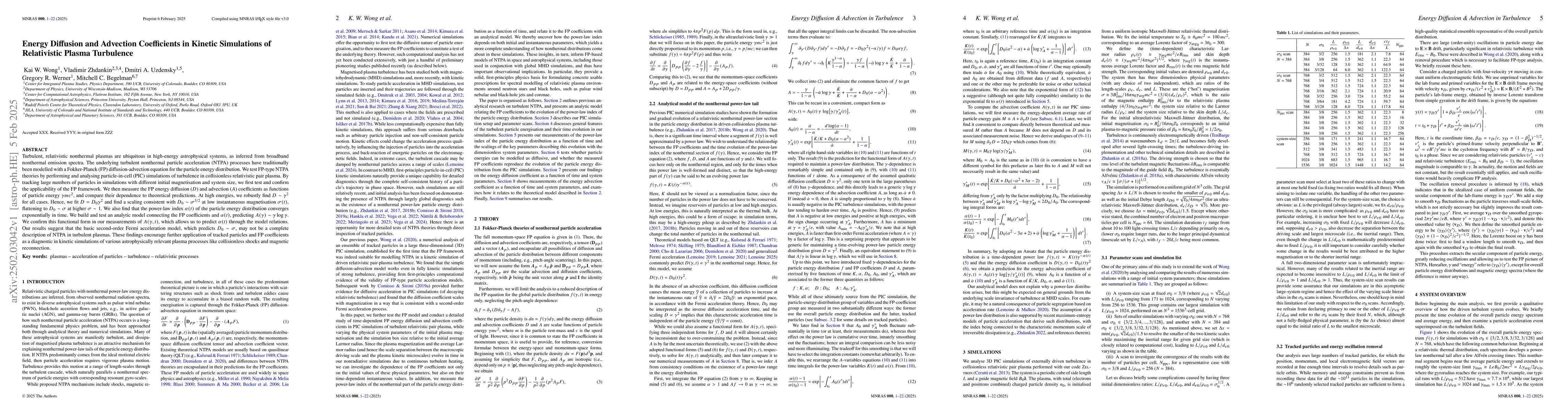 Thumbnail for Energy Diffusion and Advection Coefficients in Kinetic Simulations of
  Relativistic Plasma Turbulence