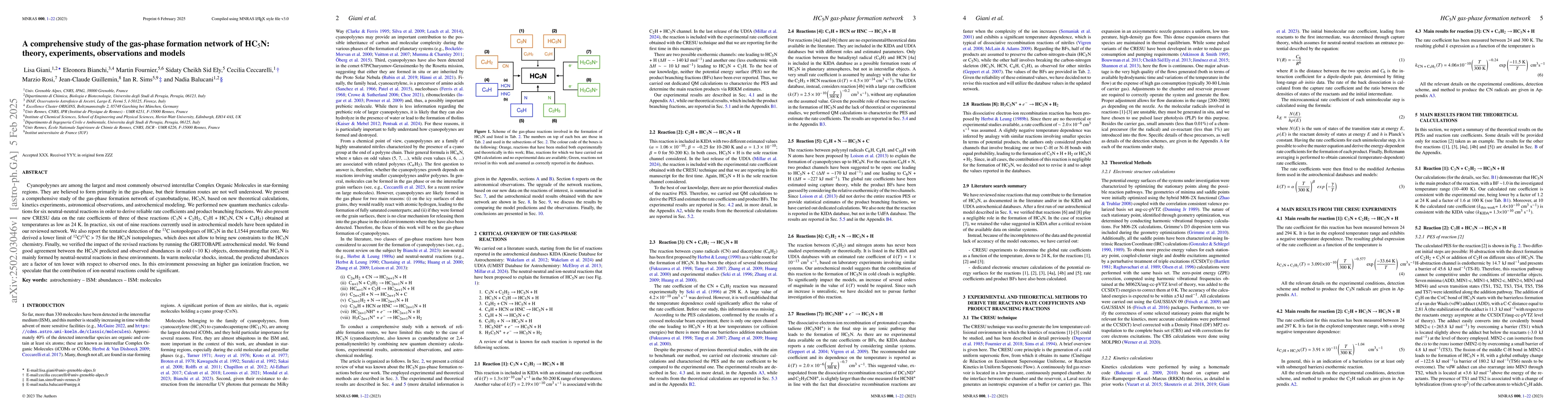 Thumbnail for A comprehensive study of the gas-phase formation network of HC$_5$N:
  theory, experiments, observations and models