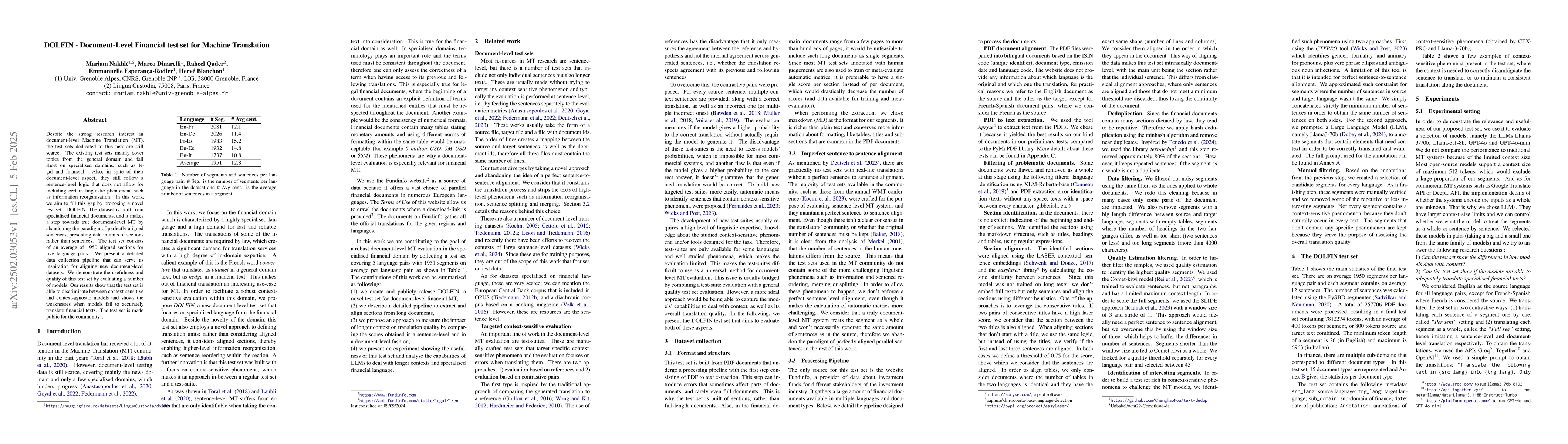 Thumbnail for DOLFIN -- Document-Level Financial test set for Machine Translation