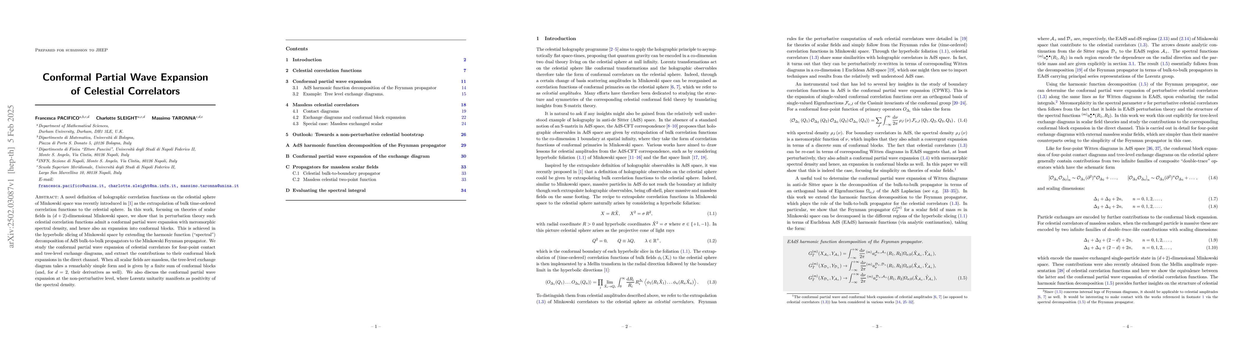 Thumbnail for Conformal Partial Wave Expansion of Celestial Correlators