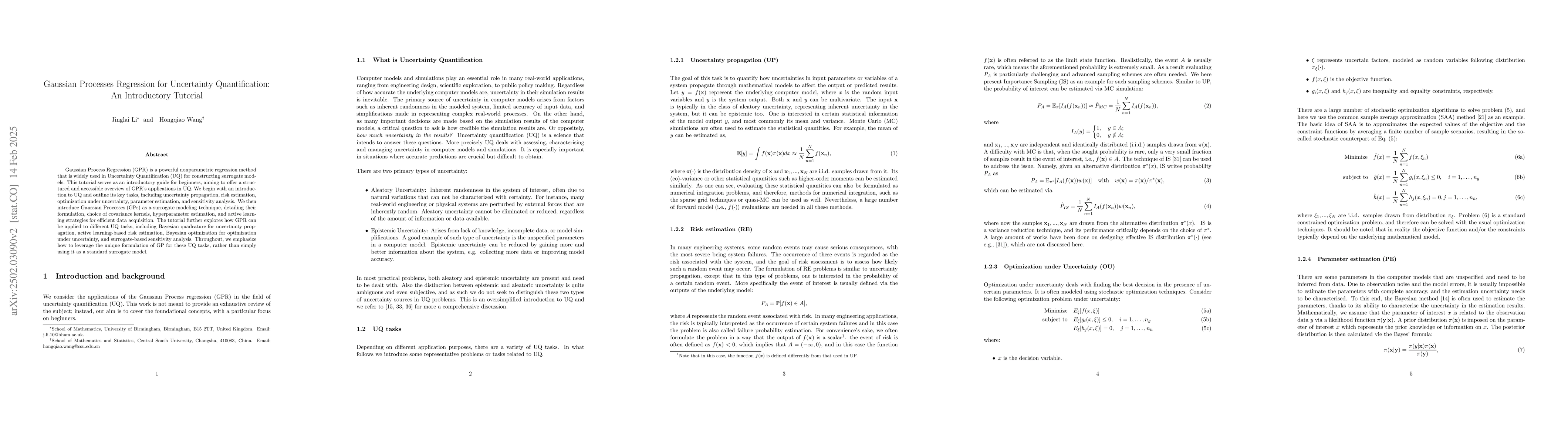 Thumbnail for Gaussian Processes Regression for Uncertainty Quantification: An
  Introductory Tutorial
