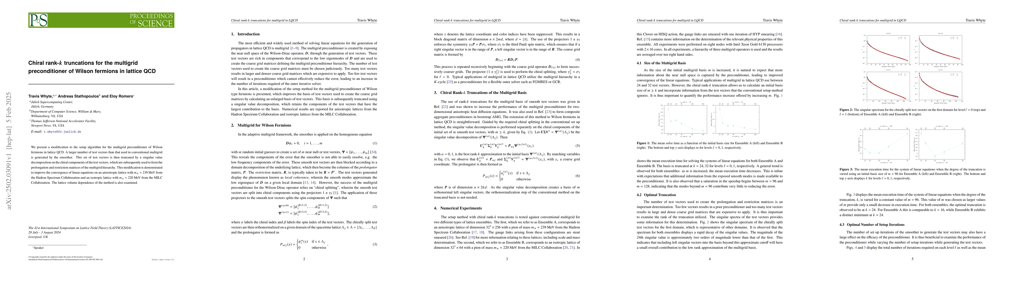 Thumbnail for Chiral rank-$k$ truncations for the multigrid preconditioner of Wilson
  fermions in lattice QCD