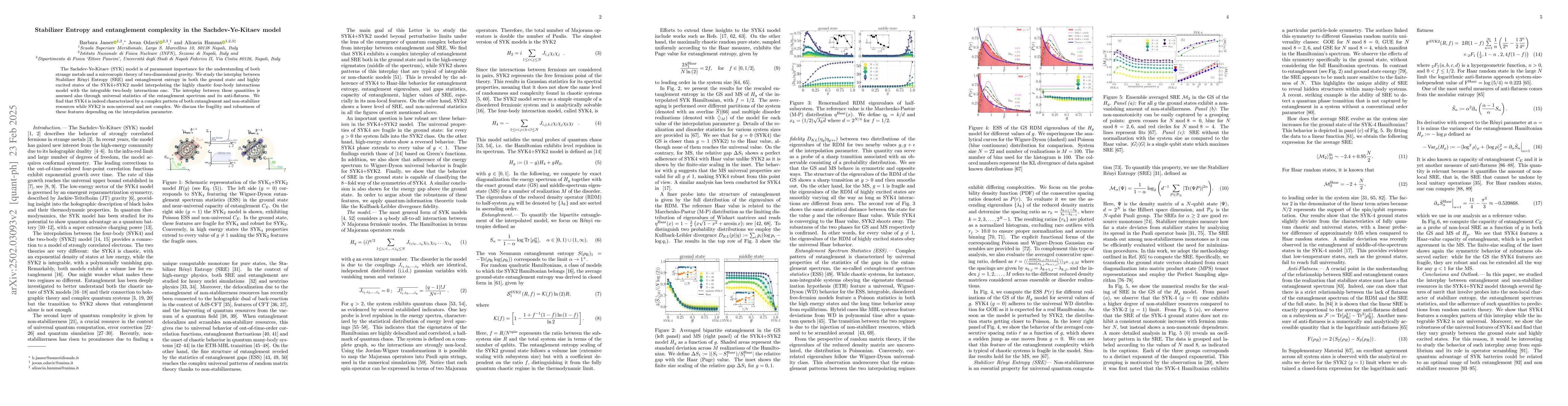 Thumbnail for Stabilizer Entropy and entanglement complexity in the Sachdev-Ye-Kitaev
  model