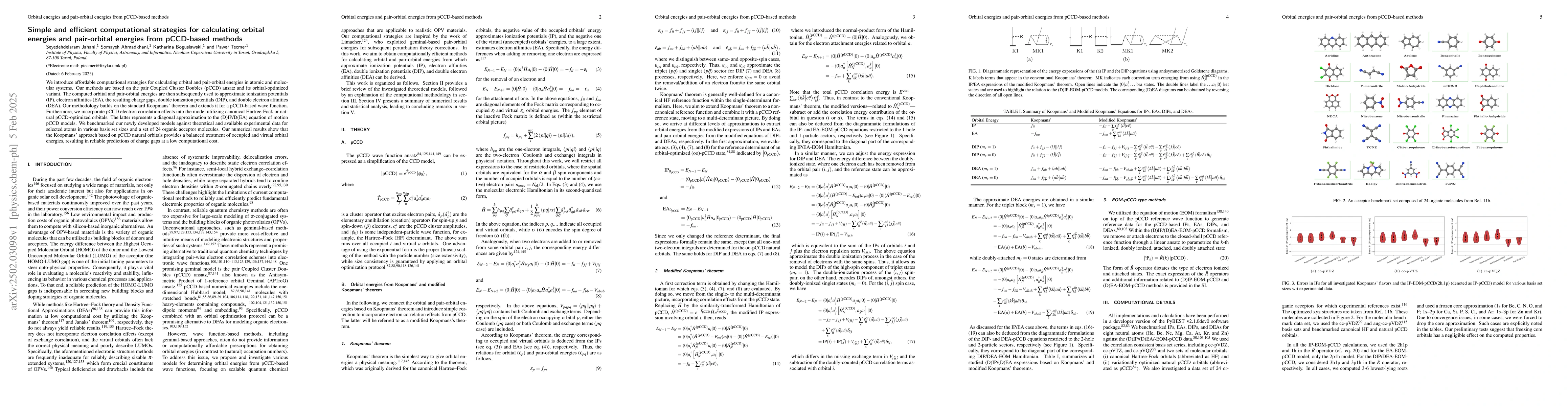 Thumbnail for Simple and efficient computational strategies for calculating orbital
  energies and pair-orbital energies from pCCD-based methods