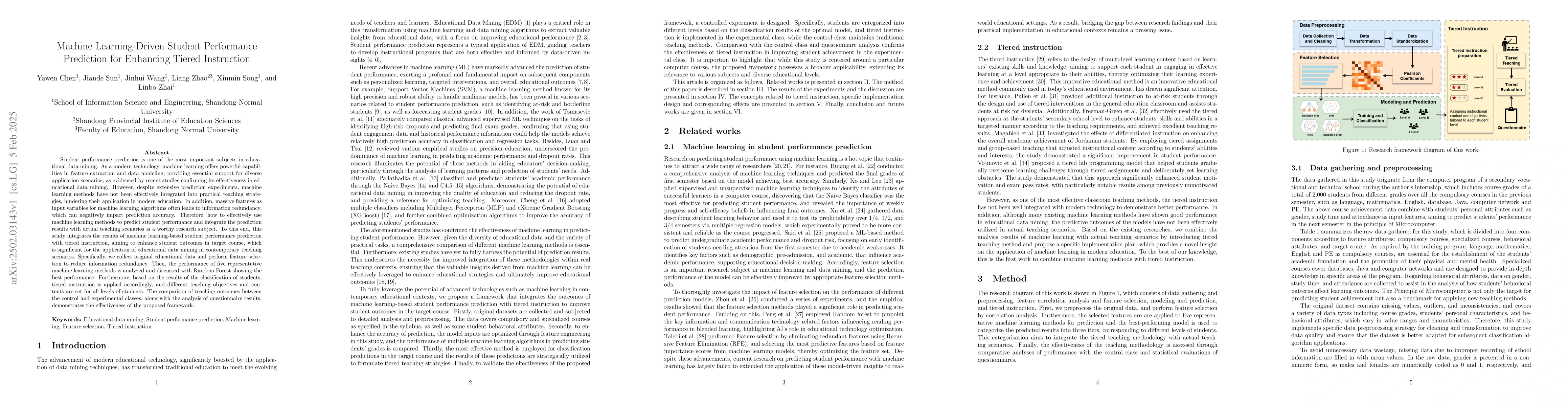Thumbnail for Machine Learning-Driven Student Performance Prediction for Enhancing
  Tiered Instruction