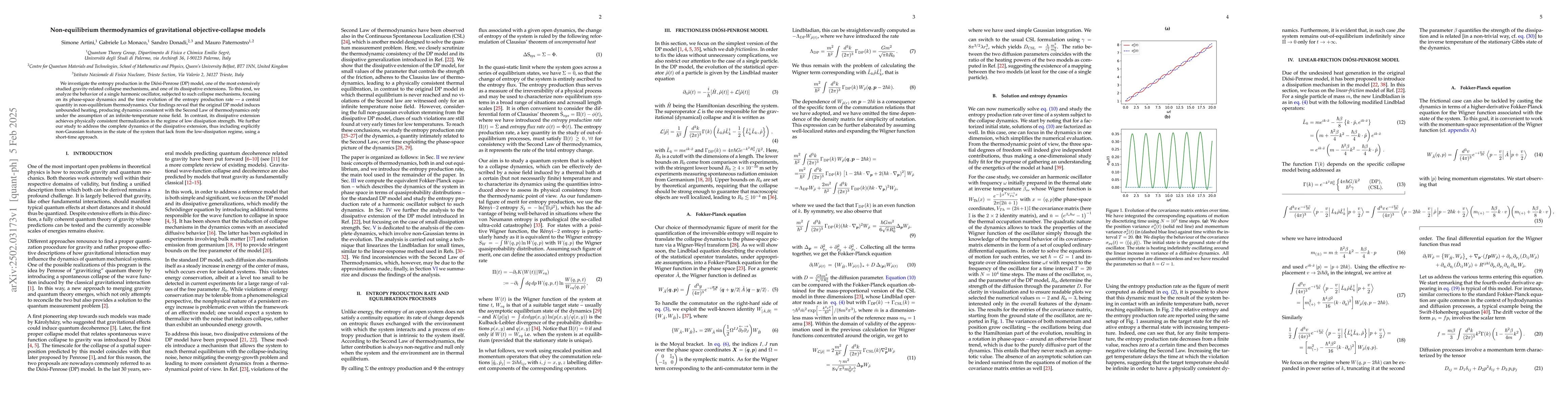 Thumbnail for Non-equilibrium thermodynamics of gravitational objective-collapse
  models