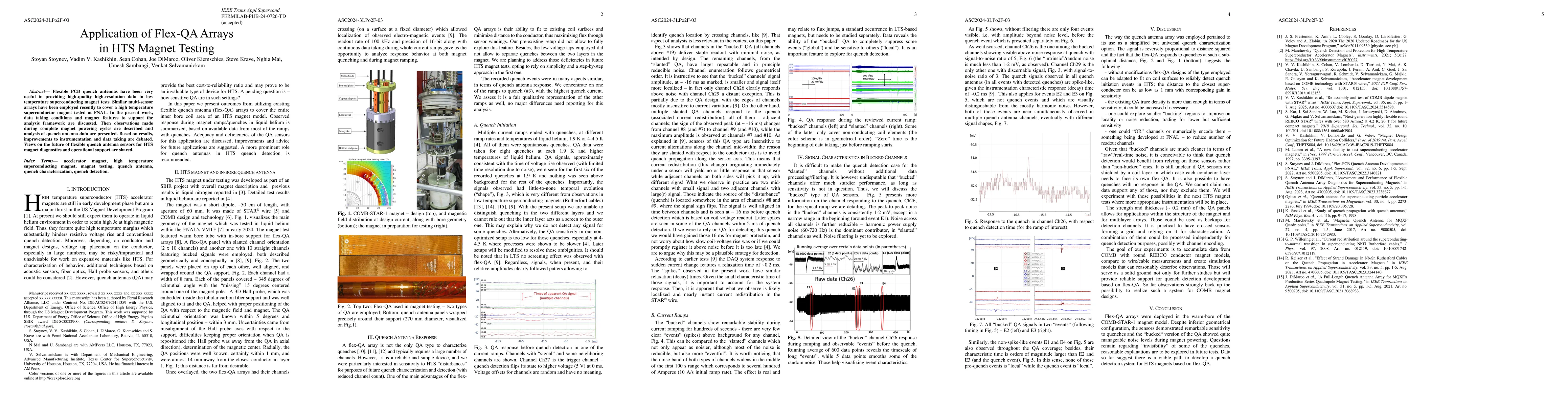 Thumbnail for Application of Flex-QA Arrays in HTS Magnet Testing