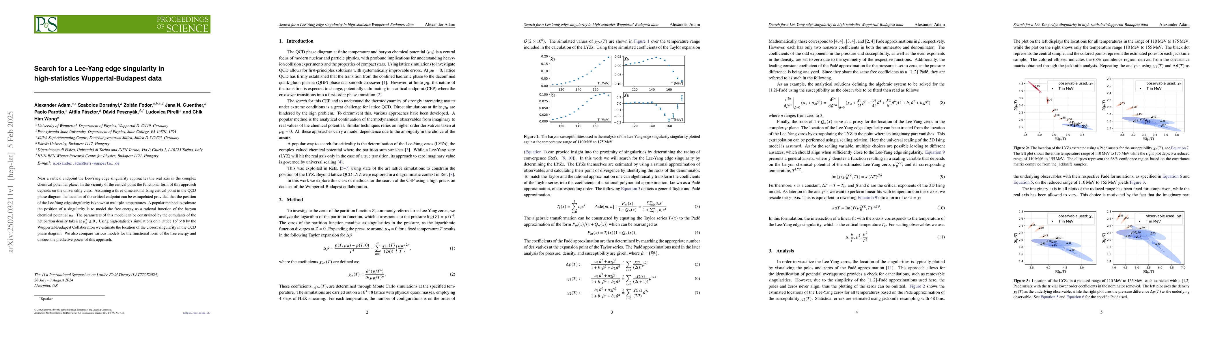 Thumbnail for Search for a Lee-Yang edge singularity in high-statistics
  Wuppertal-Budapest data
