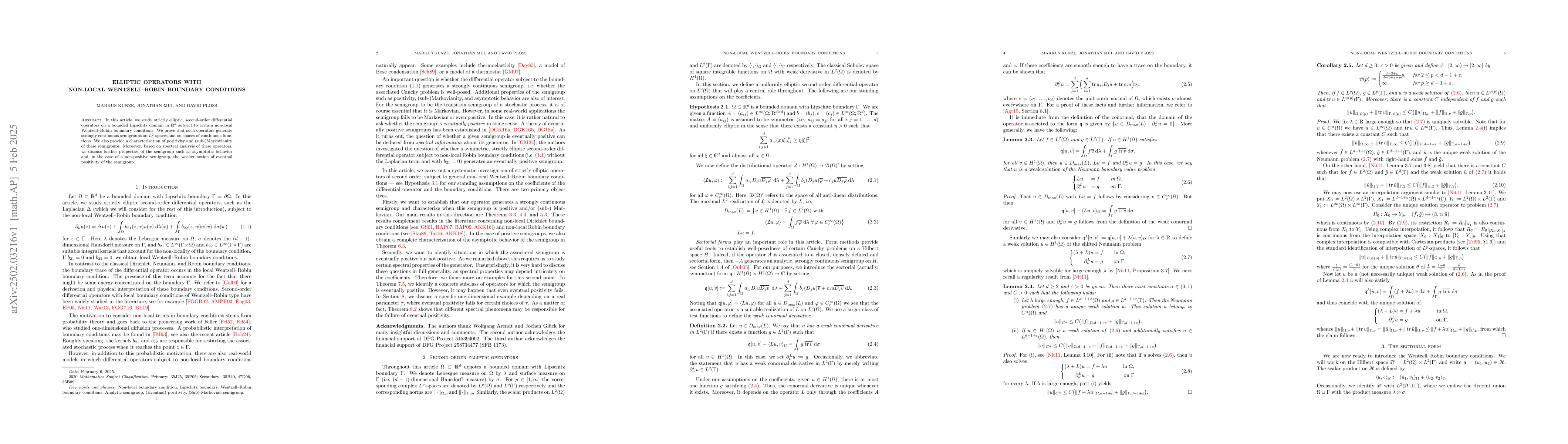 Thumbnail for Elliptic operators with non-local Wentzell-Robin boundary conditions