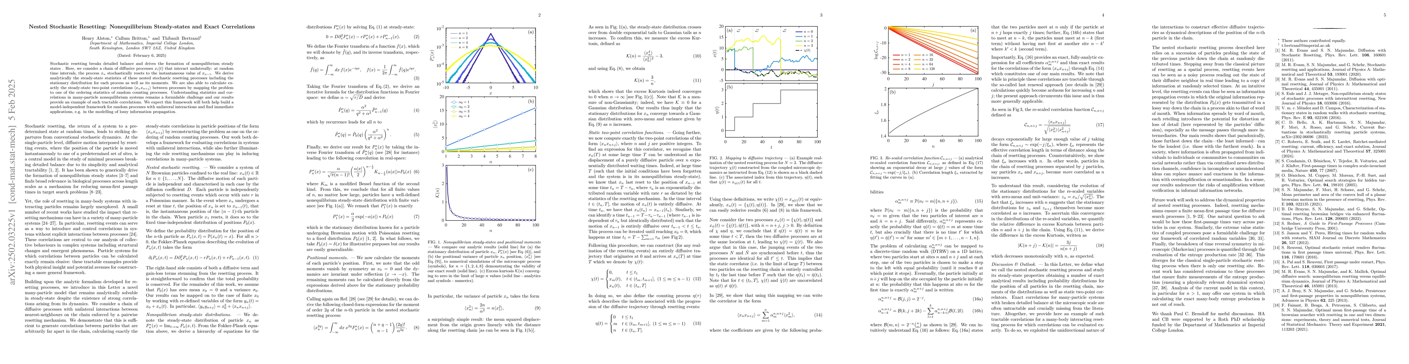 Thumbnail for Nested Stochastic Resetting: Nonequilibrium Steady-states and Exact
  Correlations