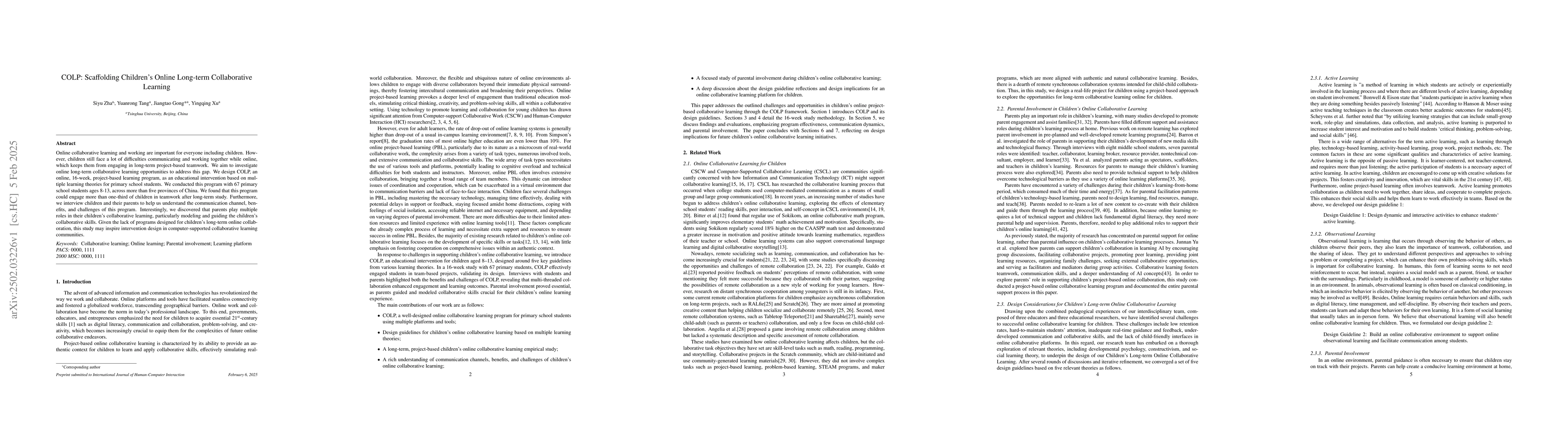 Thumbnail for COLP: Scaffolding Children's Online Long-term Collaborative Learning