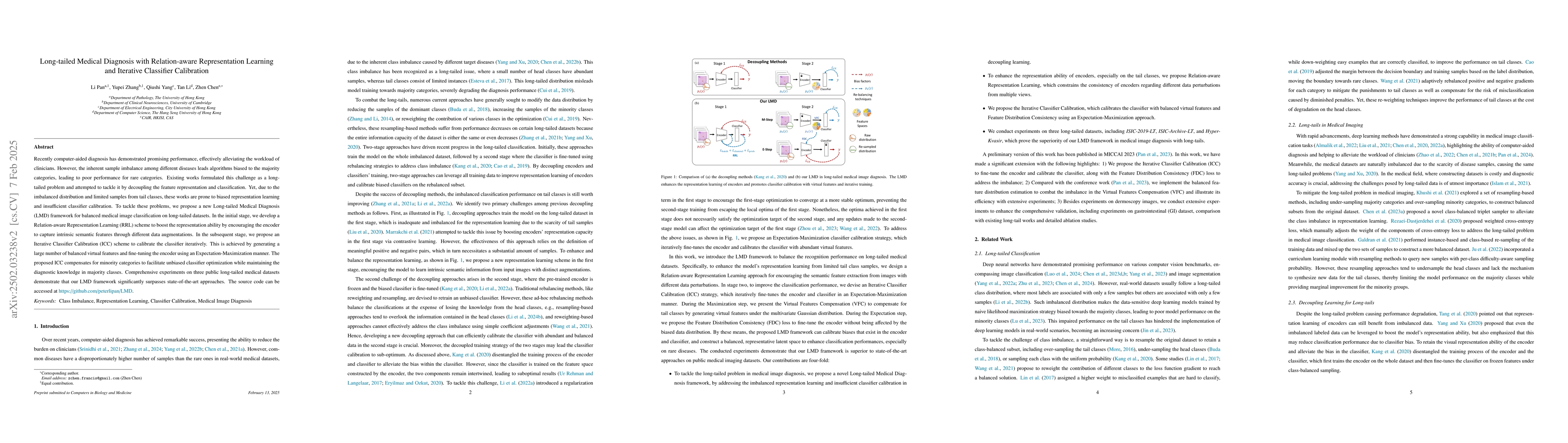 Thumbnail for Long-tailed Medical Diagnosis with Relation-aware Representation
  Learning and Iterative Classifier Calibration