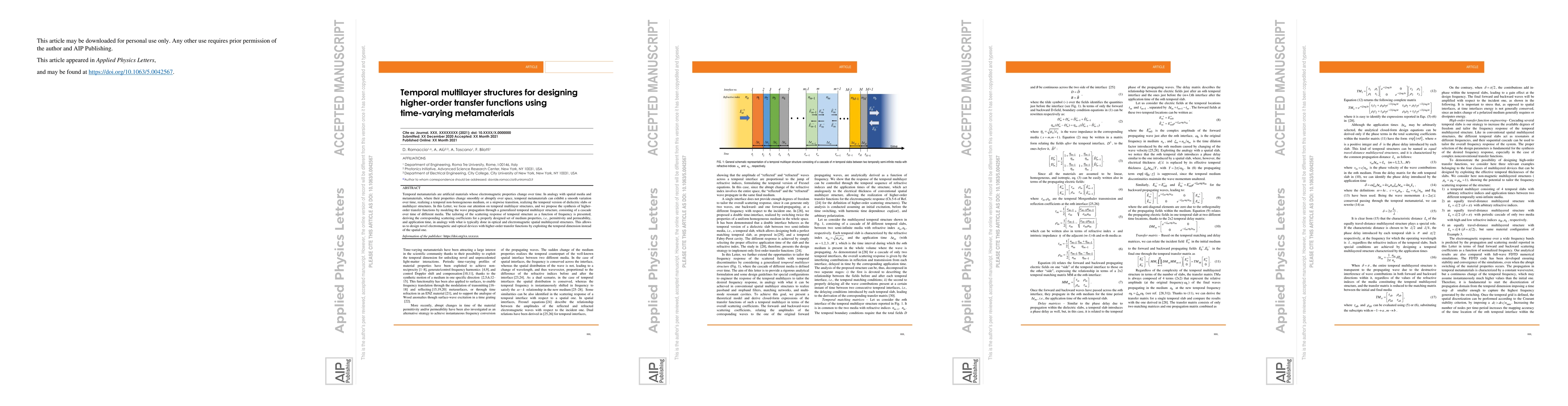 Thumbnail for Temporal multilayer structures for designing higher-order transfer
  functions using time-varying metamaterials