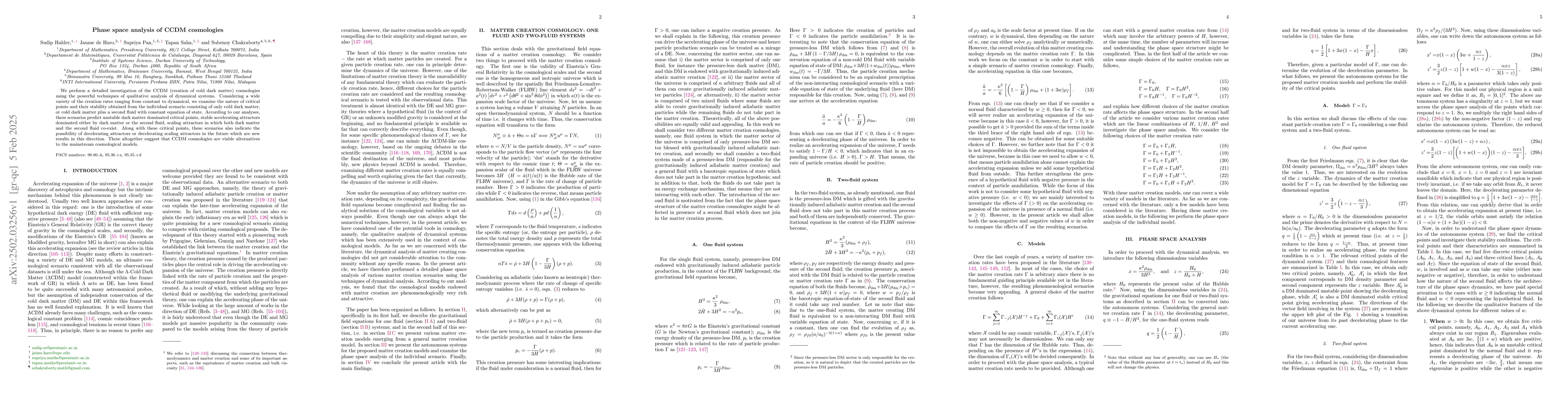 Thumbnail for Phase space analysis of CCDM cosmologies