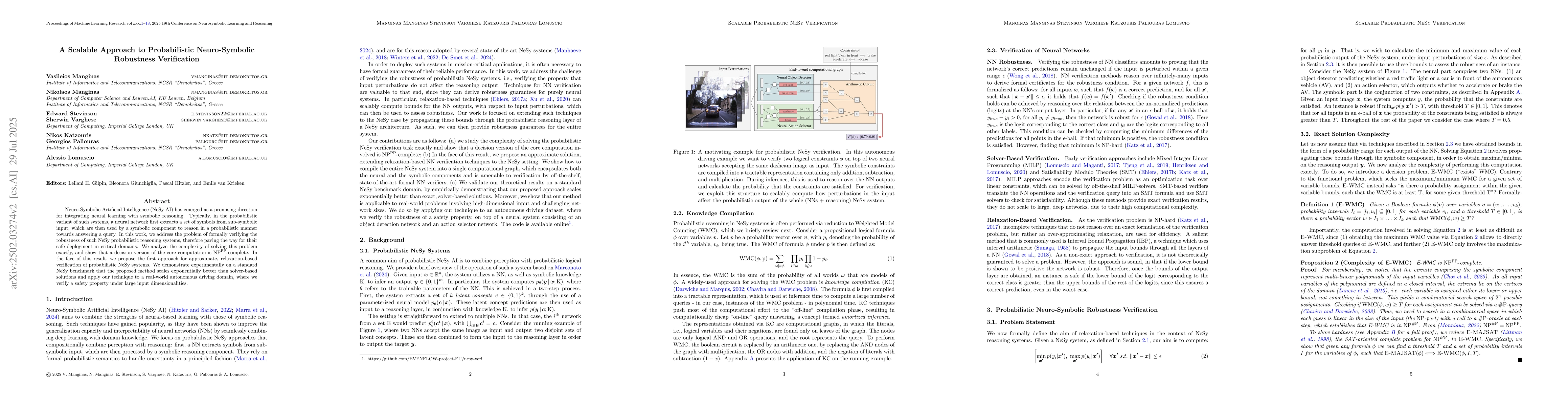 Thumbnail for A Scalable Approach to Probabilistic Neuro-Symbolic Robustness
  Verification