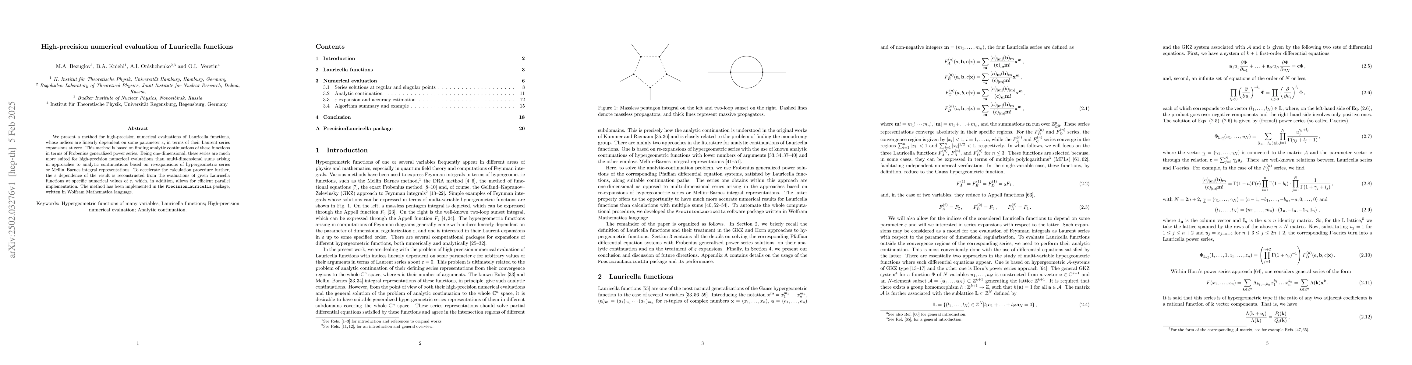 Thumbnail for High-precision numerical evaluation of Lauricella functions