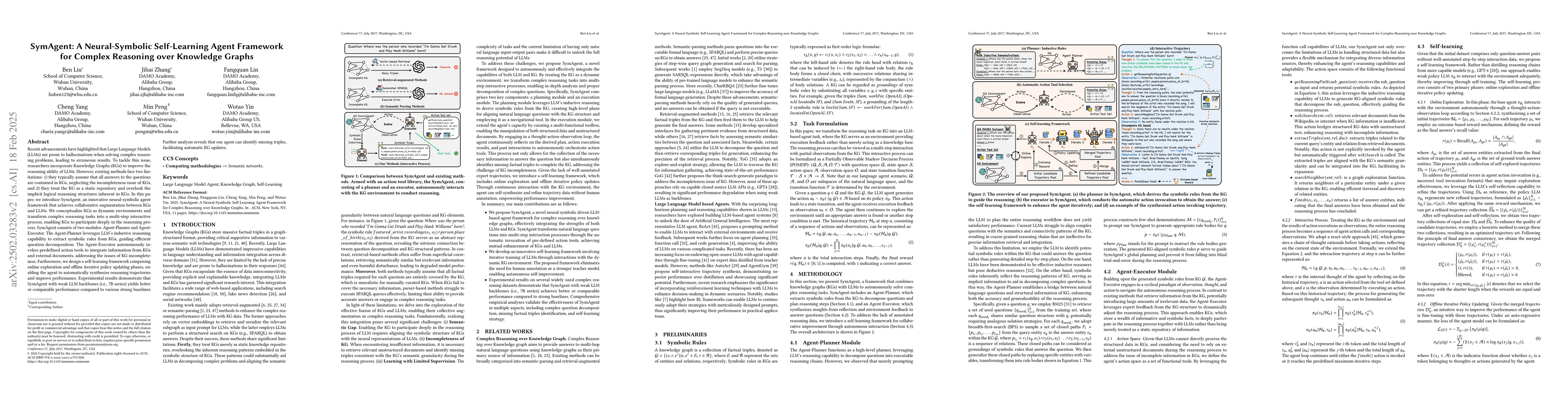 Thumbnail for SymAgent: A Neural-Symbolic Self-Learning Agent Framework for Complex
  Reasoning over Knowledge Graphs