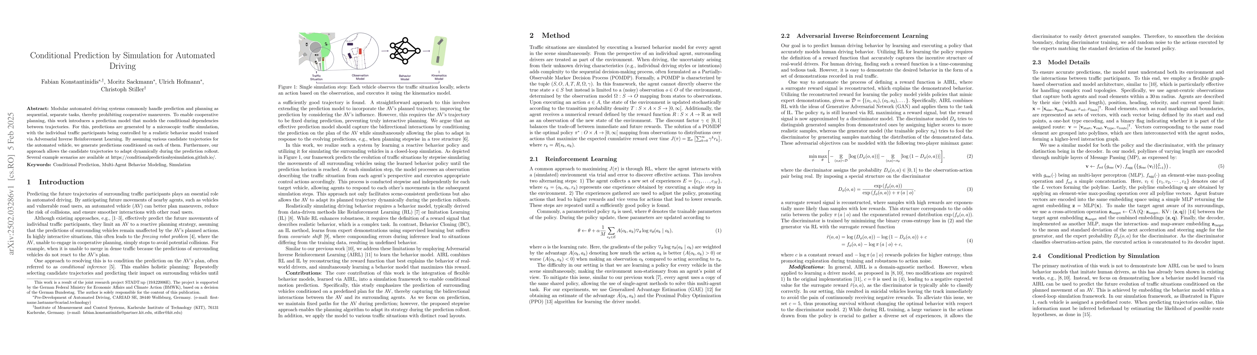 Thumbnail for Conditional Prediction by Simulation for Automated Driving