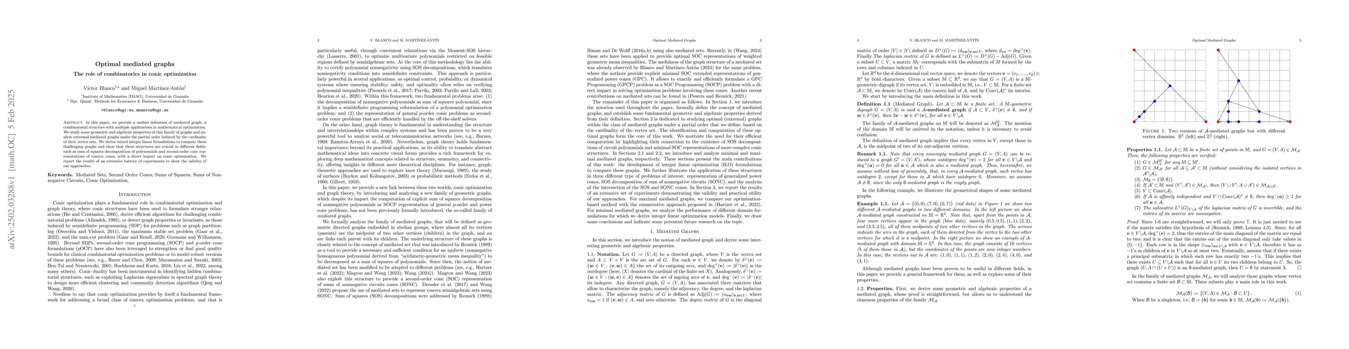 Thumbnail for Optimal Mediated Graphs: The role of Combinatorics in Conic Optimization