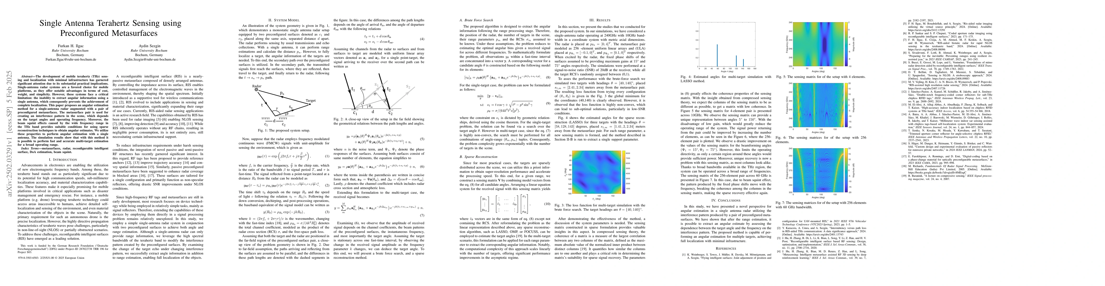 Thumbnail for Single Antenna Terahertz Sensing using Preconfigured Metasurfaces