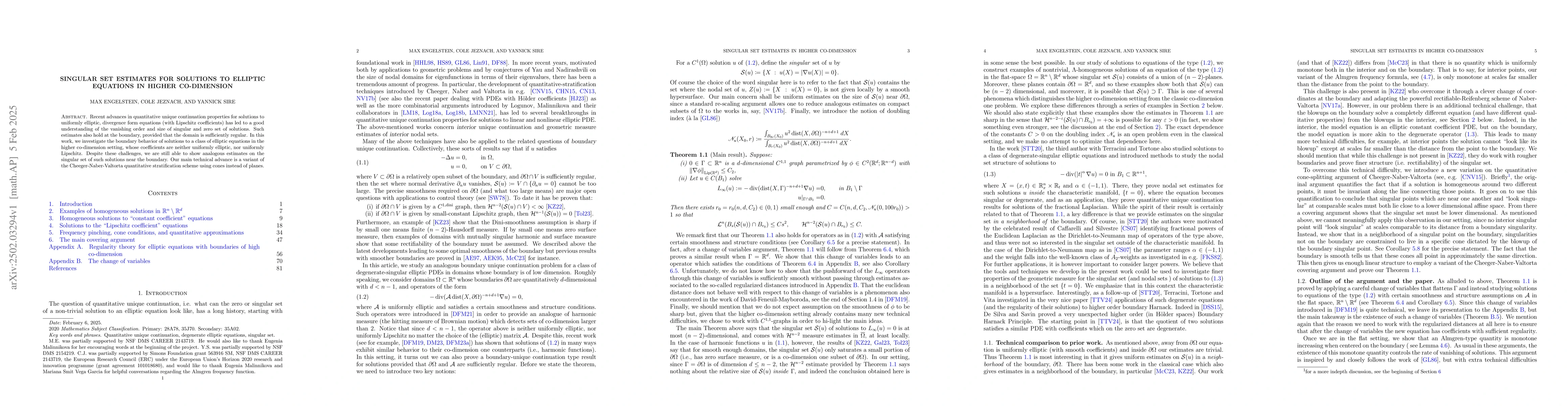 Thumbnail for Singular set estimates for solutions to elliptic equations in higher
  co-dimension