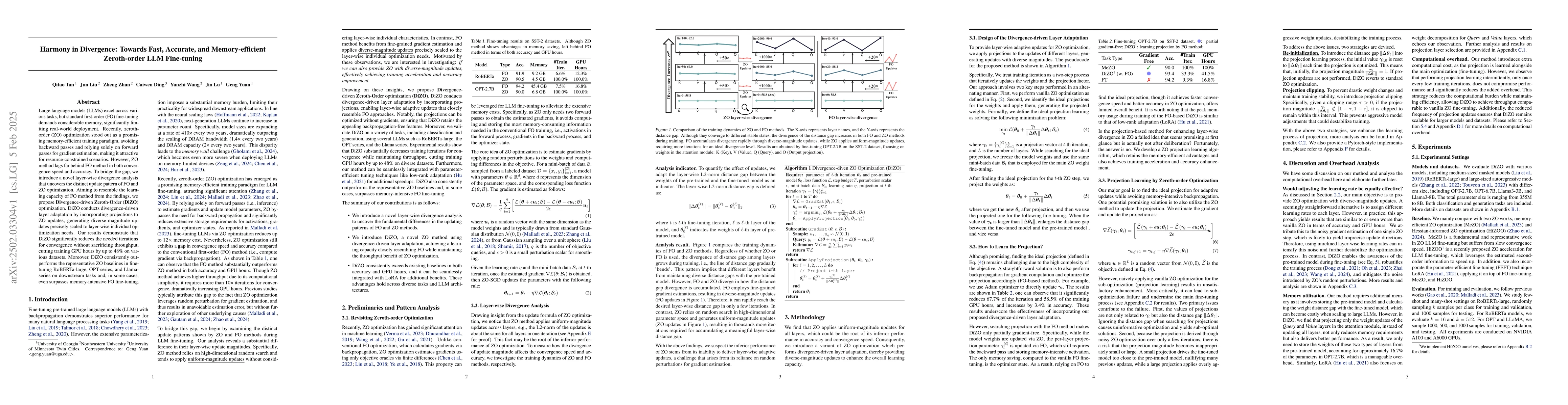 Thumbnail for Harmony in Divergence: Towards Fast, Accurate, and Memory-efficient
  Zeroth-order LLM Fine-tuning