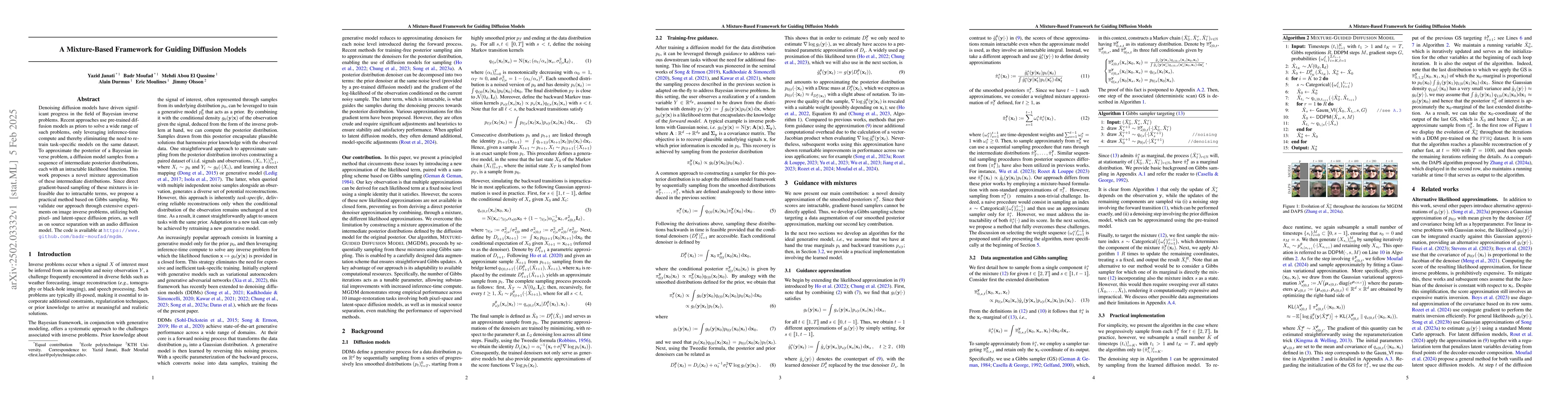 Thumbnail for A Mixture-Based Framework for Guiding Diffusion Models