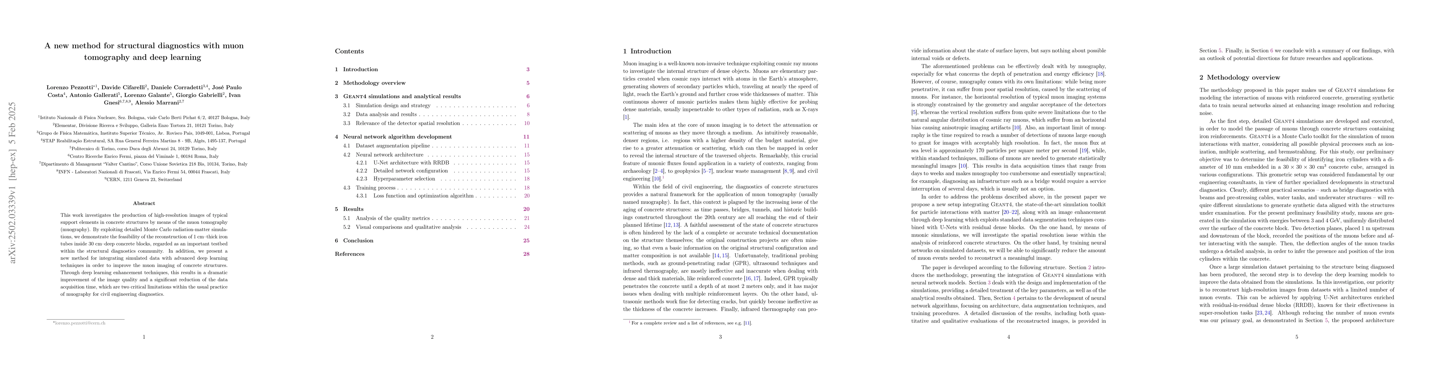 Thumbnail for A new method for structural diagnostics with muon tomography and deep
  learning