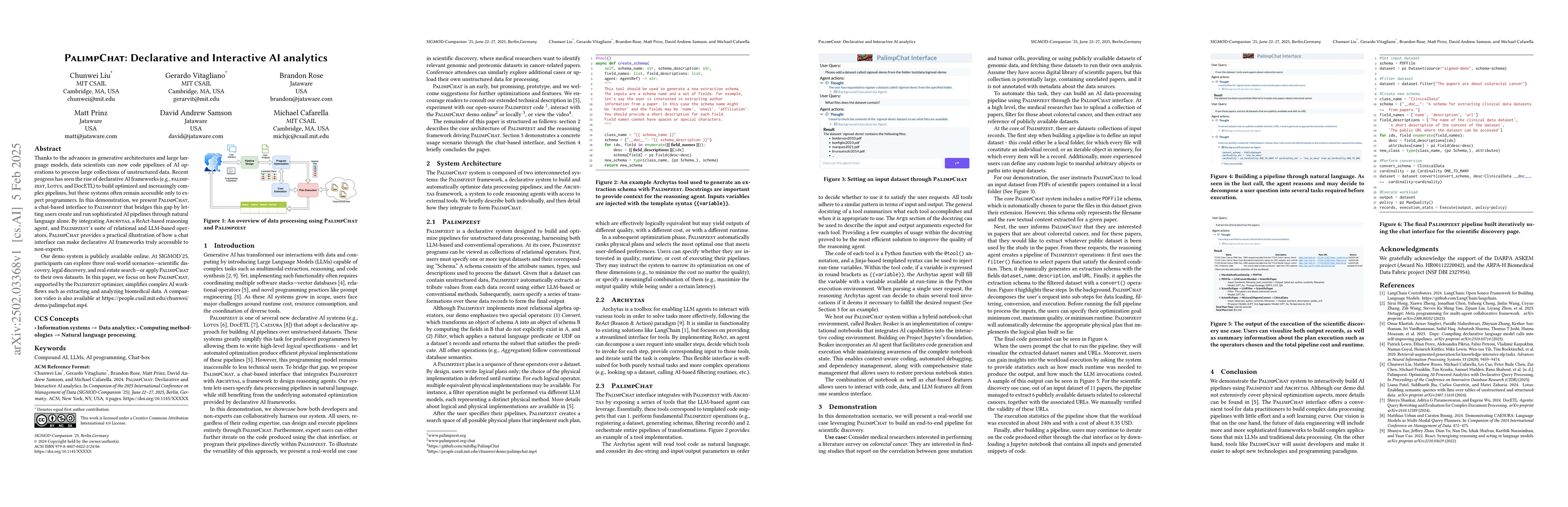 Thumbnail for PalimpChat: Declarative and Interactive AI analytics