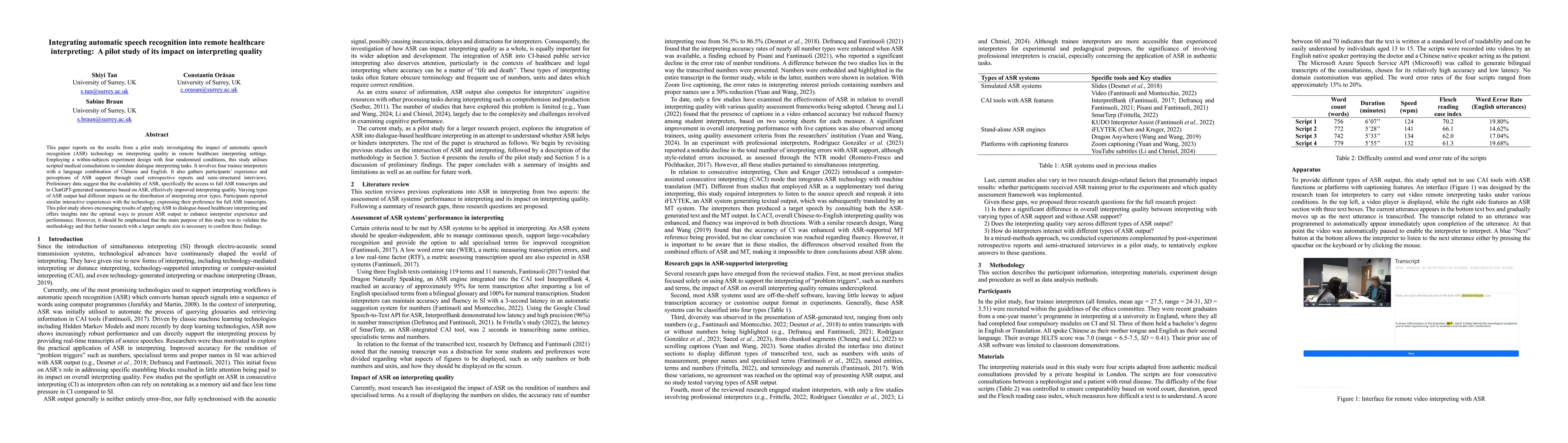 Thumbnail for Integrating automatic speech recognition into remote healthcare
  interpreting: A pilot study of its impact on interpreting quality