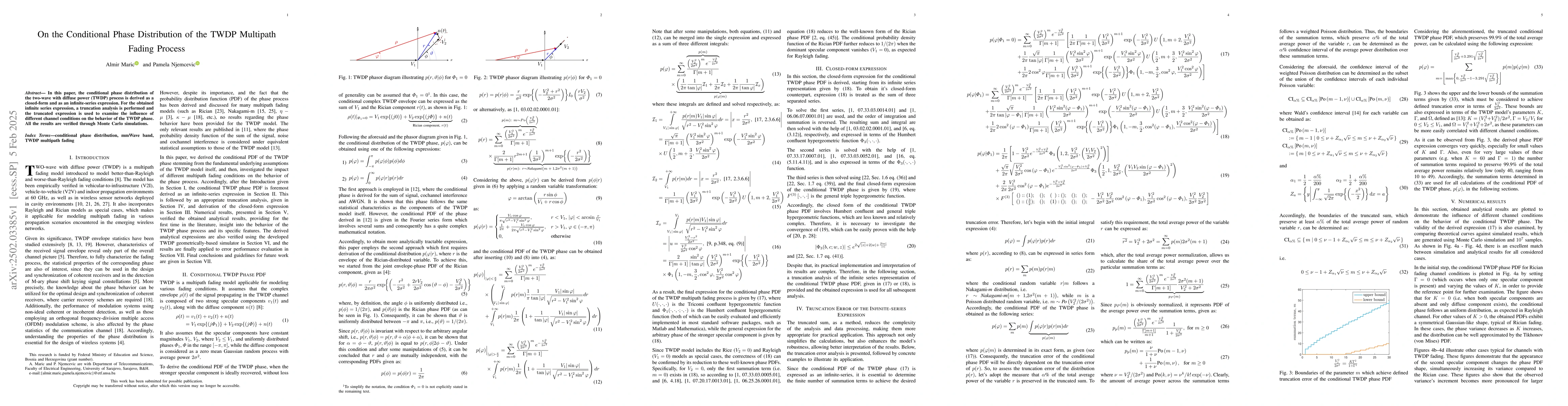 Thumbnail for On the Conditional Phase Distribution of the TWDP Multipath Fading
  Process