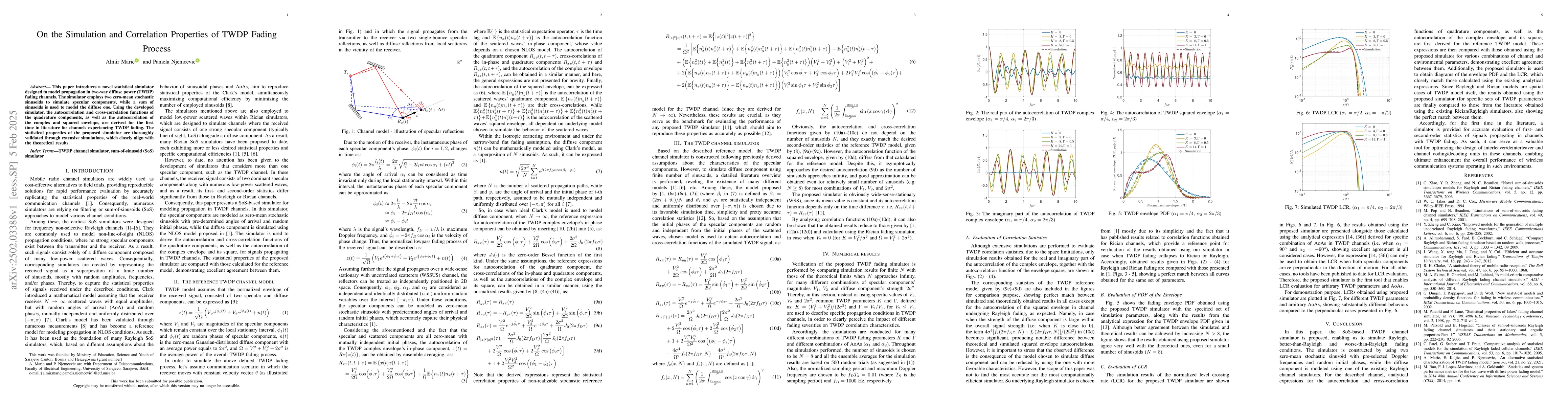 Thumbnail for On the Simulation and Correlation Properties of TWDP Fading Process