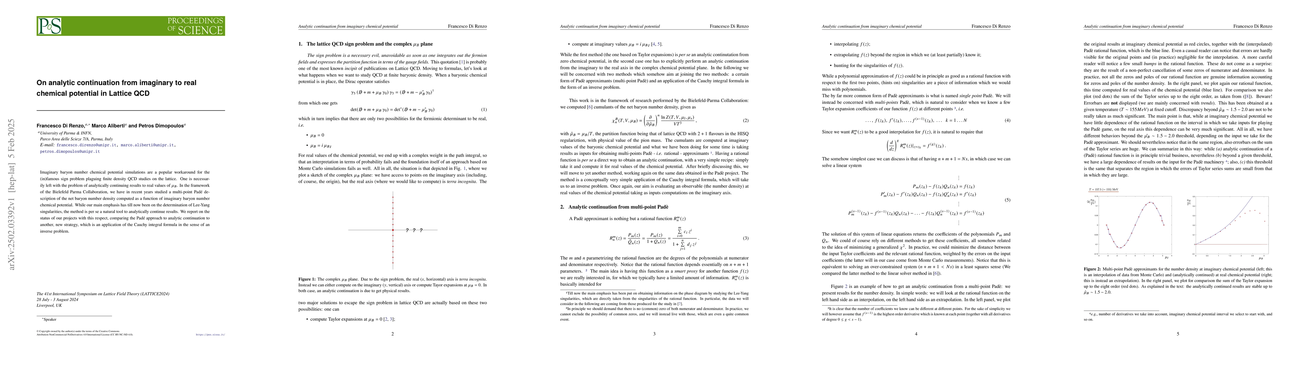 Thumbnail for On analytic continuation from imaginary to real chemical potential in
  Lattice QCD