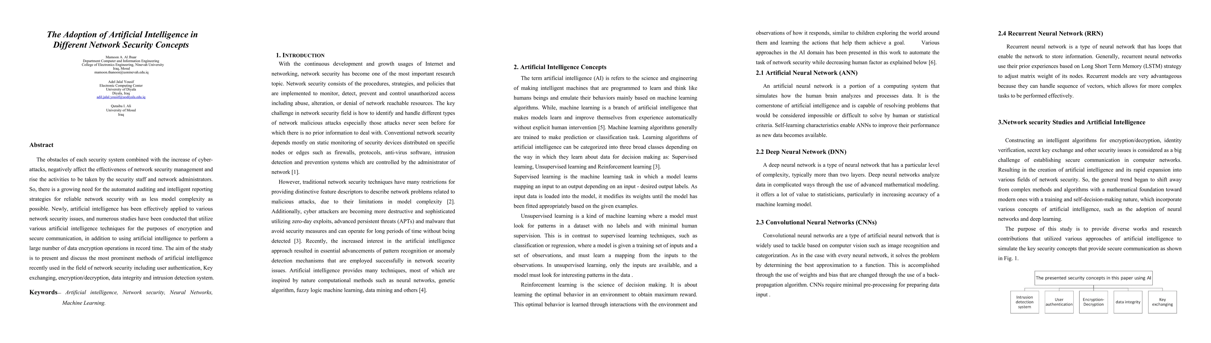 Thumbnail for The Adoption of Artificial Intelligence in Different Network Security
  Concepts