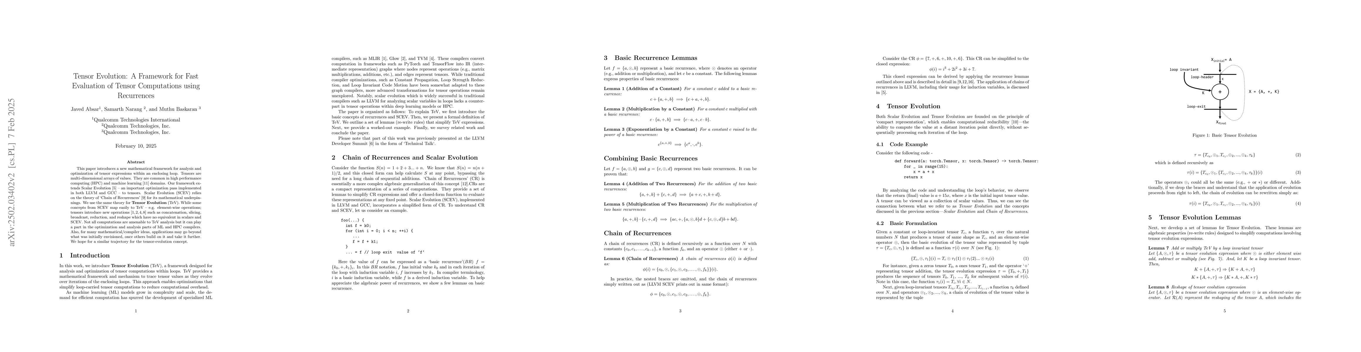 Thumbnail for Tensor Evolution: A Framework for Fast Evaluation of Tensor Computations
  using Recurrences