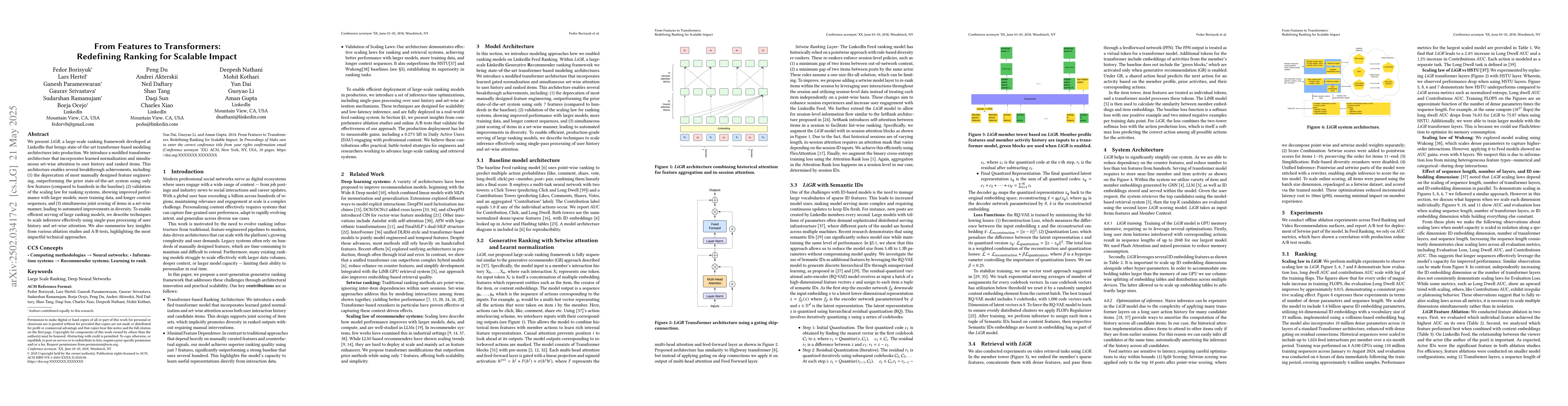 Thumbnail for From Features to Transformers: Redefining Ranking for Scalable Impact