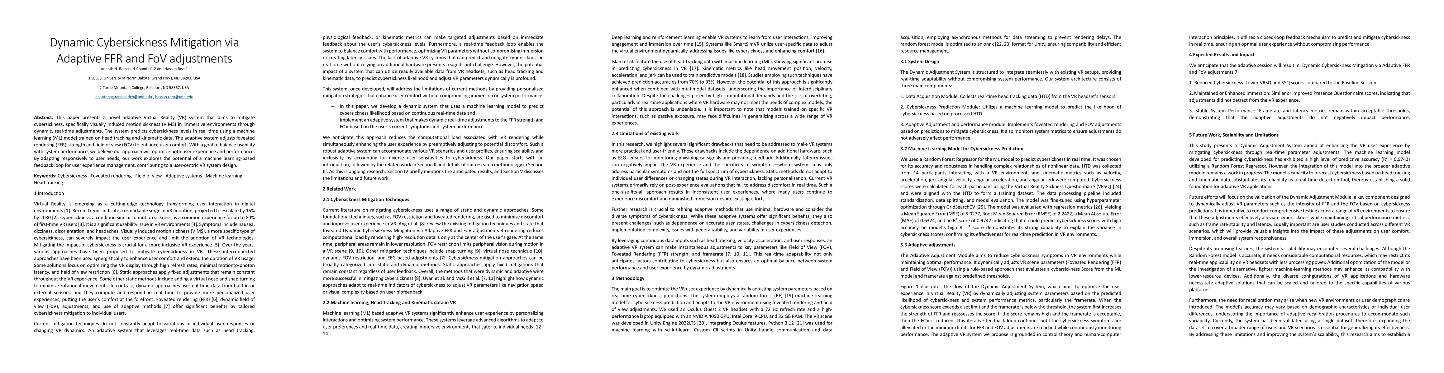Thumbnail for Dynamic Cybersickness Mitigation via Adaptive FFR and FoV adjustments